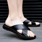 Maqiato | Men's Leather Slip-On Sandals