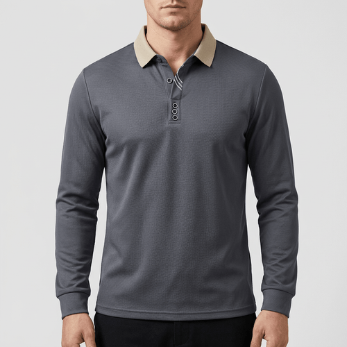 Maqiato | Men's Lightweight Long Sleeve Polo Shirt