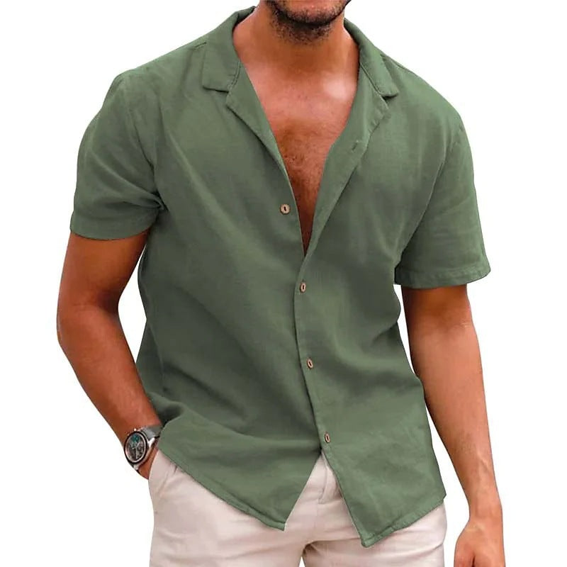 Maqiato | Men's Lightweight Short-Sleeve Linen Shirt