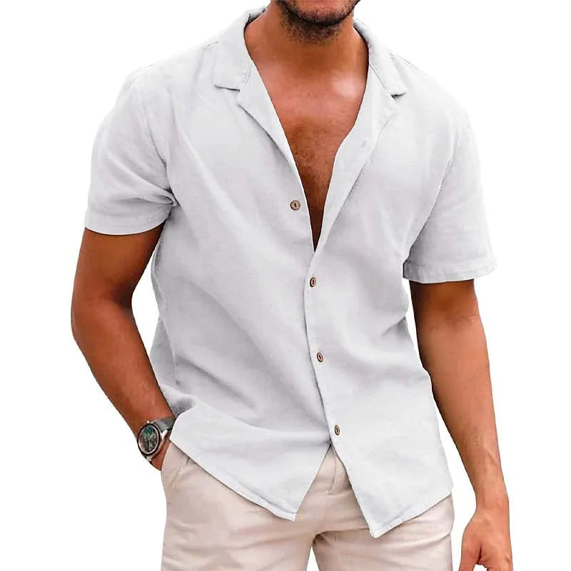 Maqiato | Men's Lightweight Short-Sleeve Linen Shirt