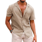 Maqiato | Men's Lightweight Short-Sleeve Linen Shirt