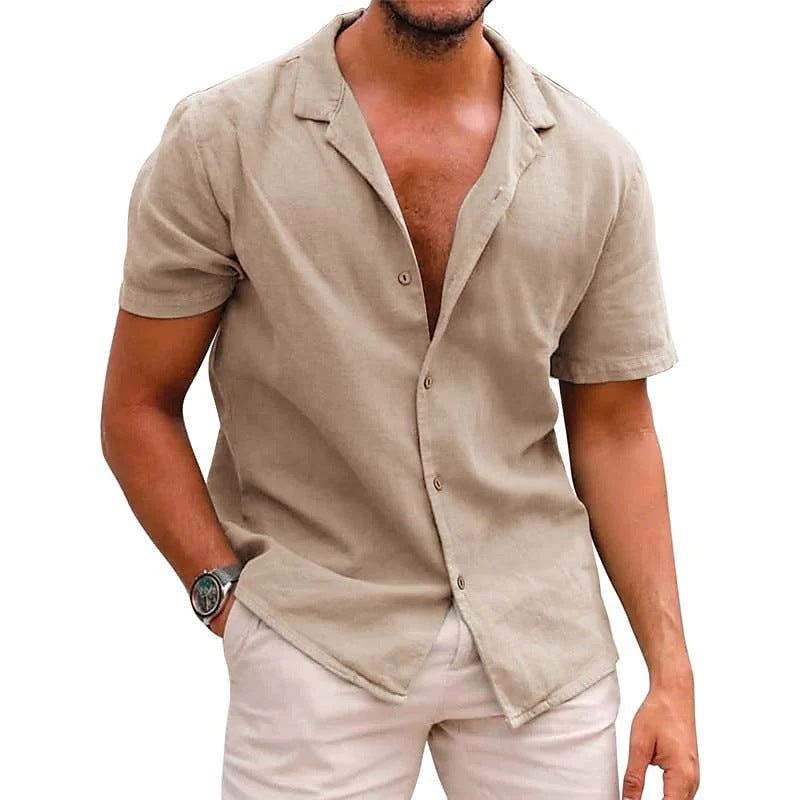 Maqiato | Men's Lightweight Short-Sleeve Linen Shirt
