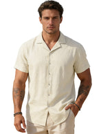 Maqiato | Men's Linen-Blend Camp Shirt