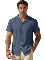 Maqiato | Men's Linen-Blend Camp Shirt