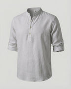 Maqiato | Men's Linen-Blend Henley Shirt