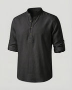 Maqiato | Men's Linen-Blend Henley Shirt