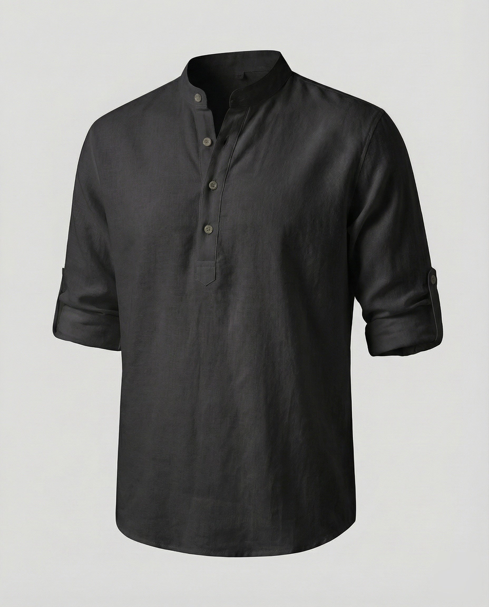 Maqiato | Men's Linen-Blend Henley Shirt