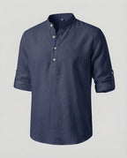 Maqiato | Men's Linen-Blend Henley Shirt