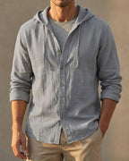 Maqiato | Men's Linen Blend Hooded Shirt
