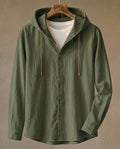 Maqiato | Men's Linen Blend Hooded Shirt