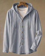 Maqiato | Men's Linen Blend Hooded Shirt