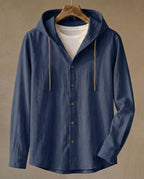 Maqiato | Men's Linen Blend Hooded Shirt