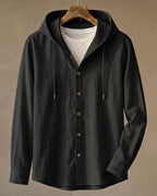 Maqiato | Men's Linen Blend Hooded Shirt