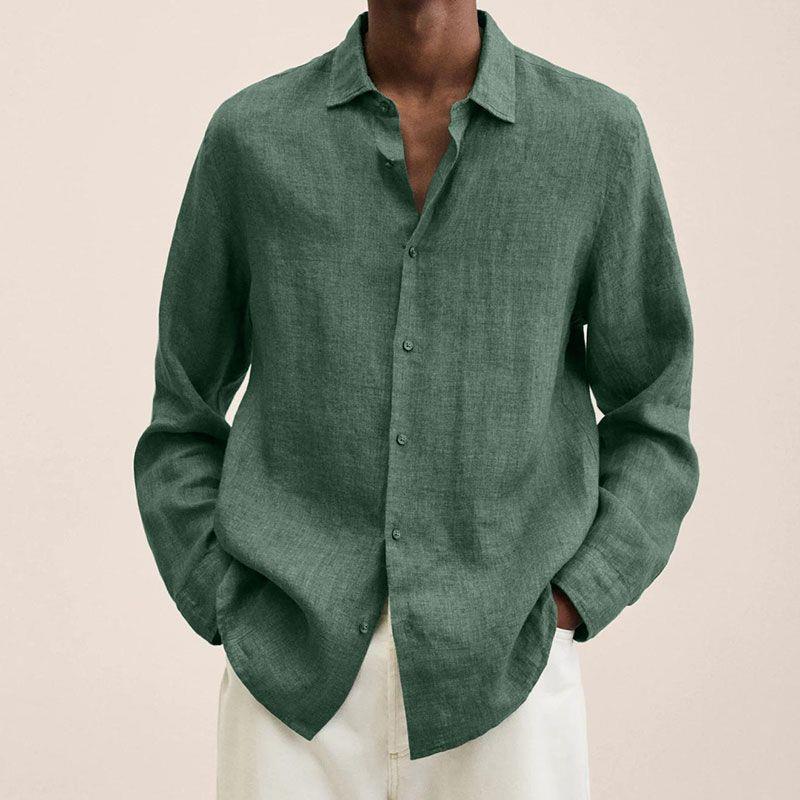 Maqiato | Men's Linen Blend Long Sleeve Shirt