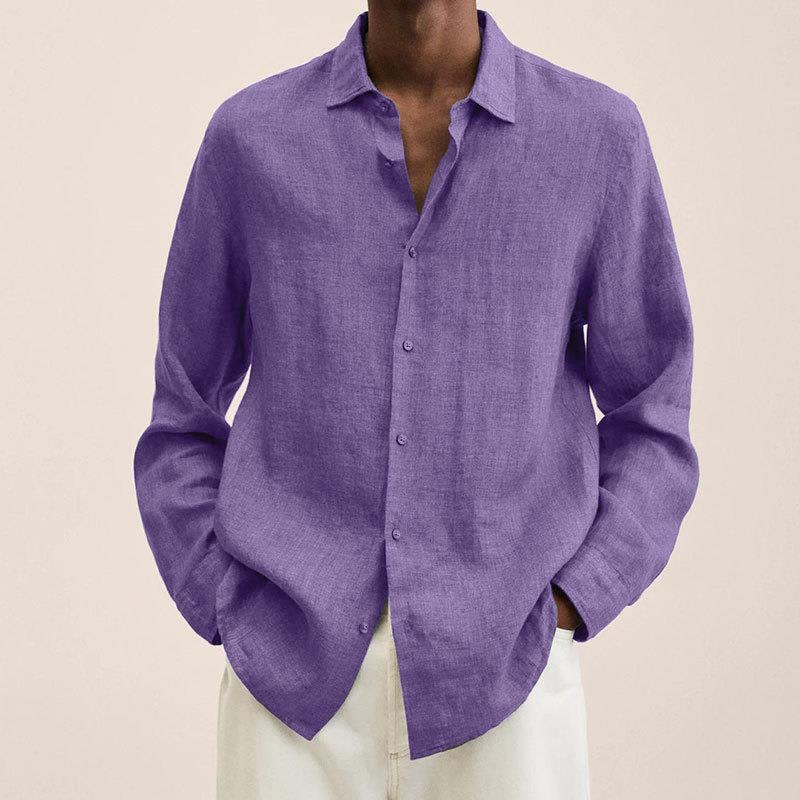Maqiato | Men's Linen Blend Long Sleeve Shirt
