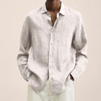Maqiato | Men's Linen Blend Long Sleeve Shirt