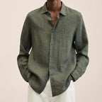 Maqiato | Men's Linen Blend Long Sleeve Shirt