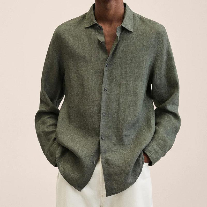 Maqiato | Men's Linen Blend Long Sleeve Shirt