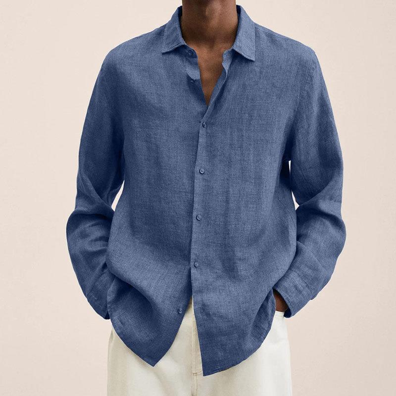 Maqiato | Men's Linen Blend Long Sleeve Shirt