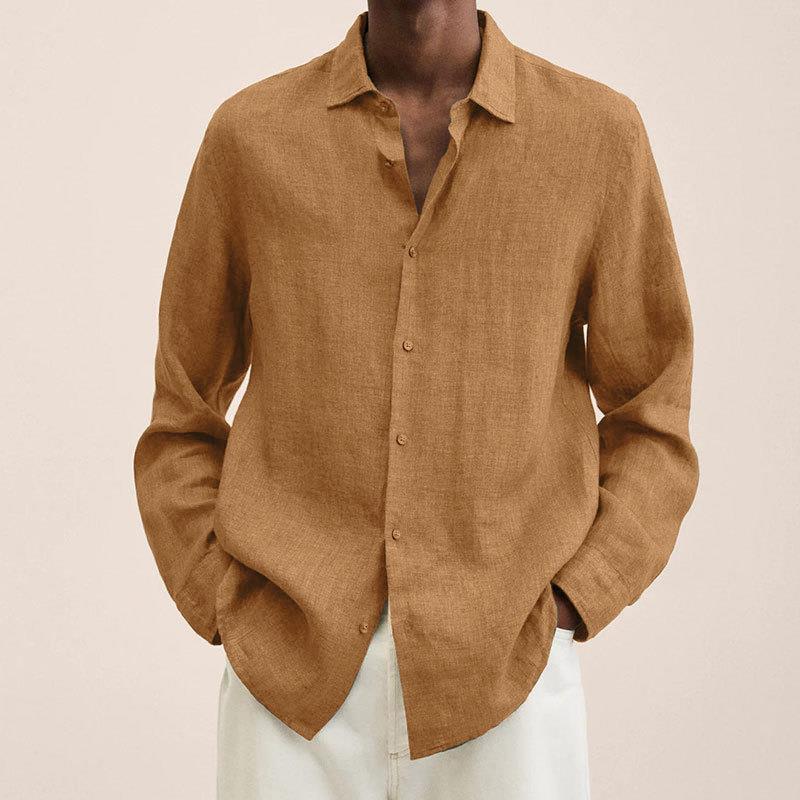 Maqiato | Men's Linen Blend Long Sleeve Shirt