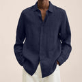 Maqiato | Men's Linen Blend Long Sleeve Shirt