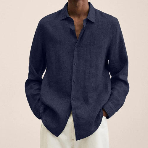 Maqiato | Men's Linen Blend Long Sleeve Shirt