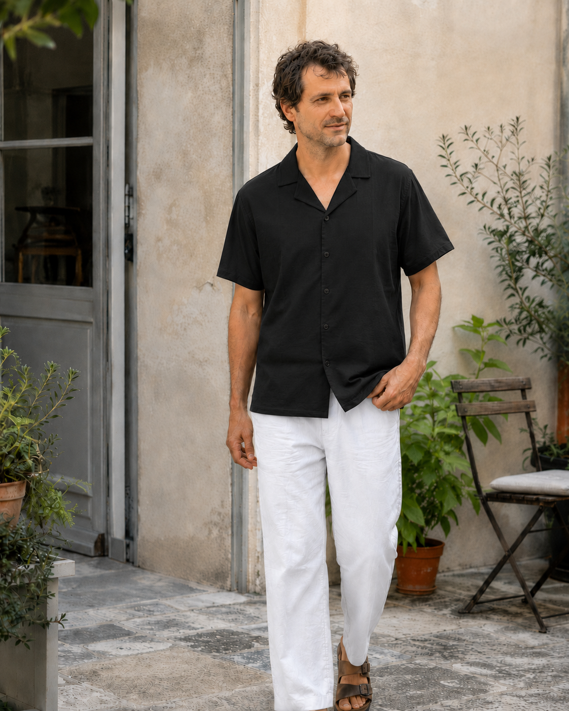 Maqiato | Men's Linen Blend Shirt & Shorts Set