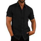 Maqiato | Men's Linen Blend Short Sleeve Shirt