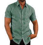 Maqiato | Men's Linen Blend Short Sleeve Shirt