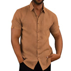 Maqiato | Men's Linen Blend Short Sleeve Shirt