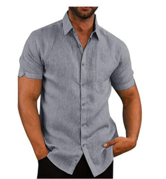 Maqiato | Men's Linen Blend Short Sleeve Shirt