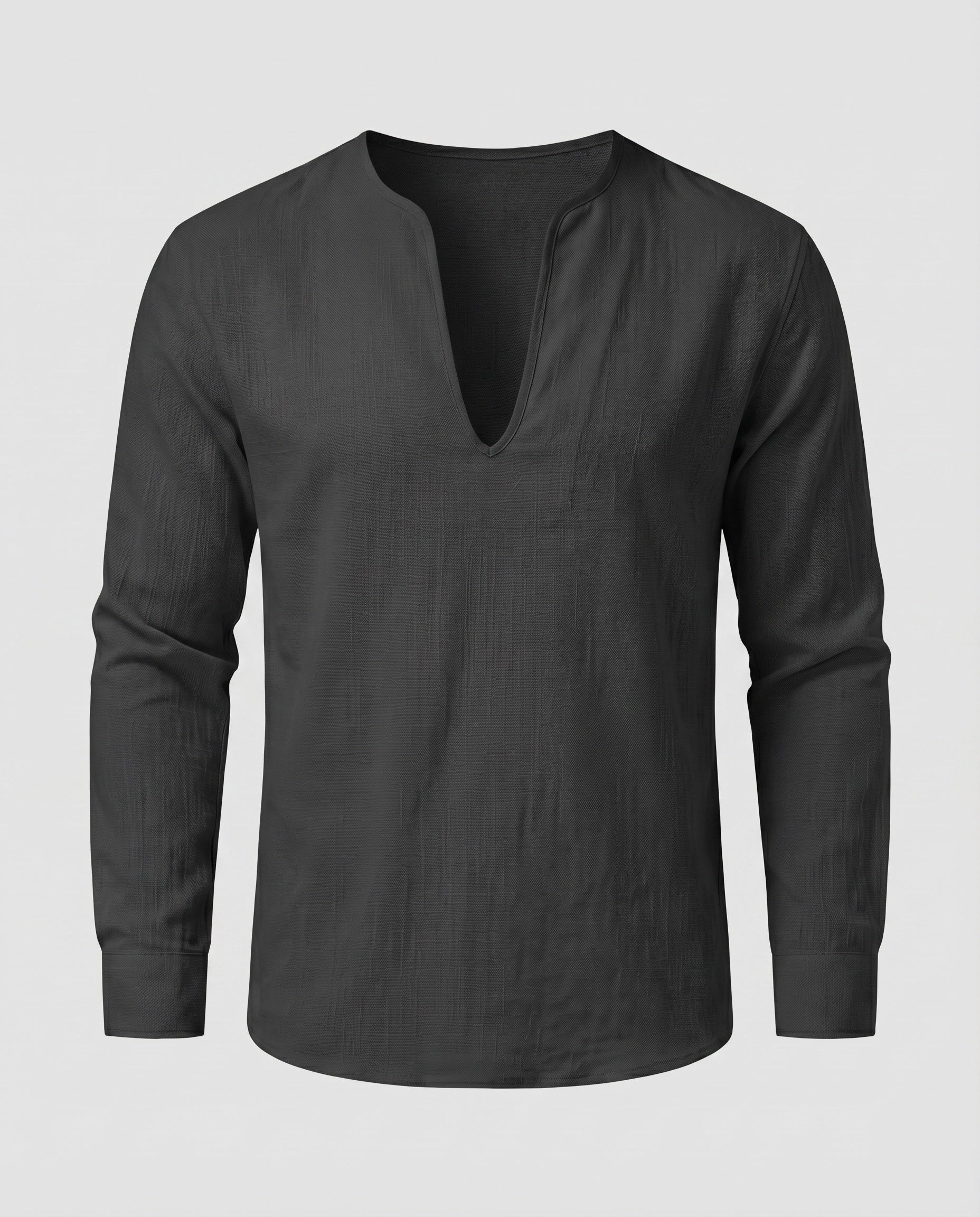 Maqiato | Men's Linen-Blend Tunic Shirt – V-Neck