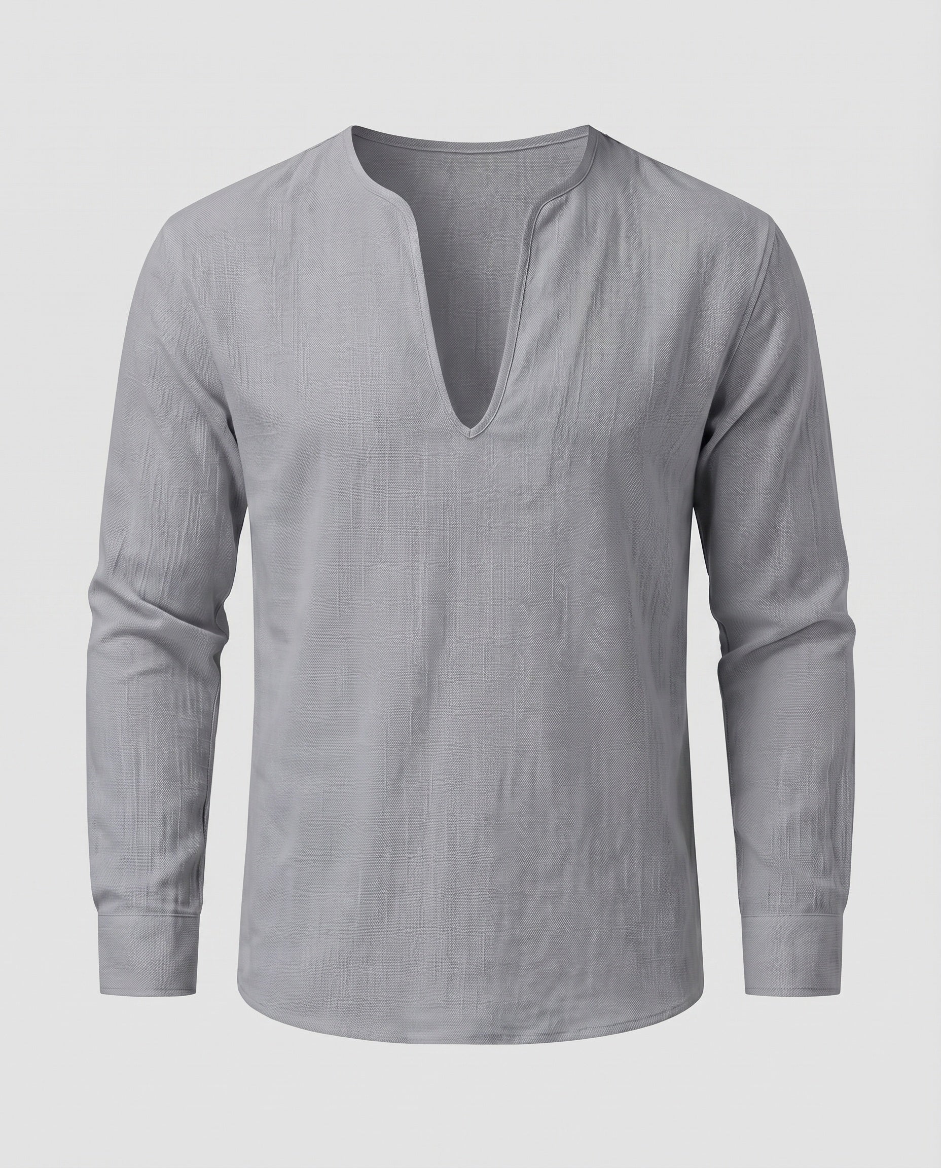 Maqiato | Men's Linen-Blend Tunic Shirt – V-Neck