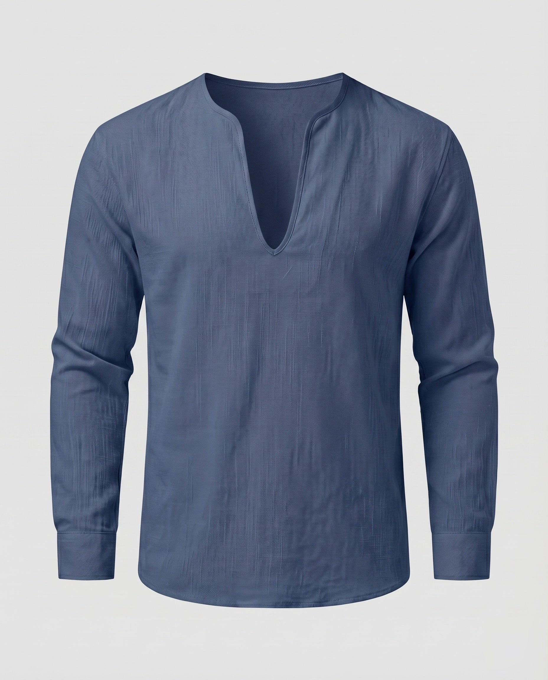 Maqiato | Men's Linen-Blend Tunic Shirt – V-Neck