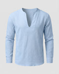 Maqiato | Men's Linen-Blend Tunic Shirt – V-Neck