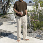 Maqiato | Men's Linen Drawstring Pants in Beige