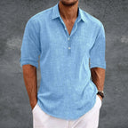 Maqiato | Men's Linen Open Collar Shirt
