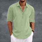 Maqiato | Men's Linen Open Collar Shirt