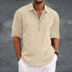 Maqiato | Men's Linen Open Collar Shirt