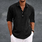 Maqiato | Men's Linen Open Collar Shirt