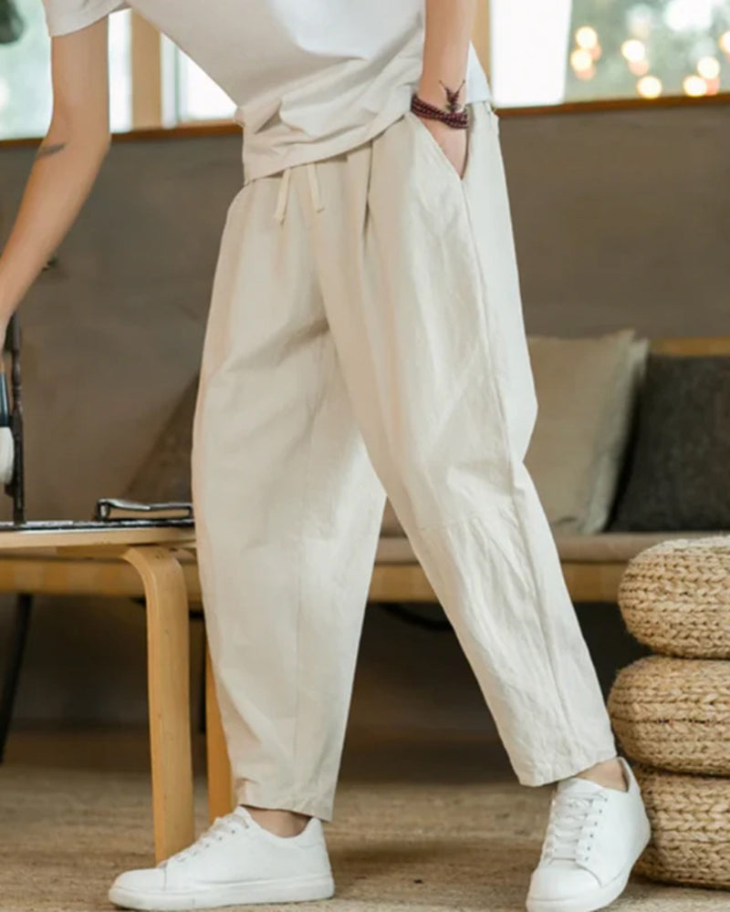 Maqiato | Men's Linen Pants - Wide Leg