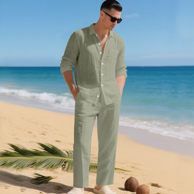 Maqiato | Men's Linen Set - Shirt & Pants