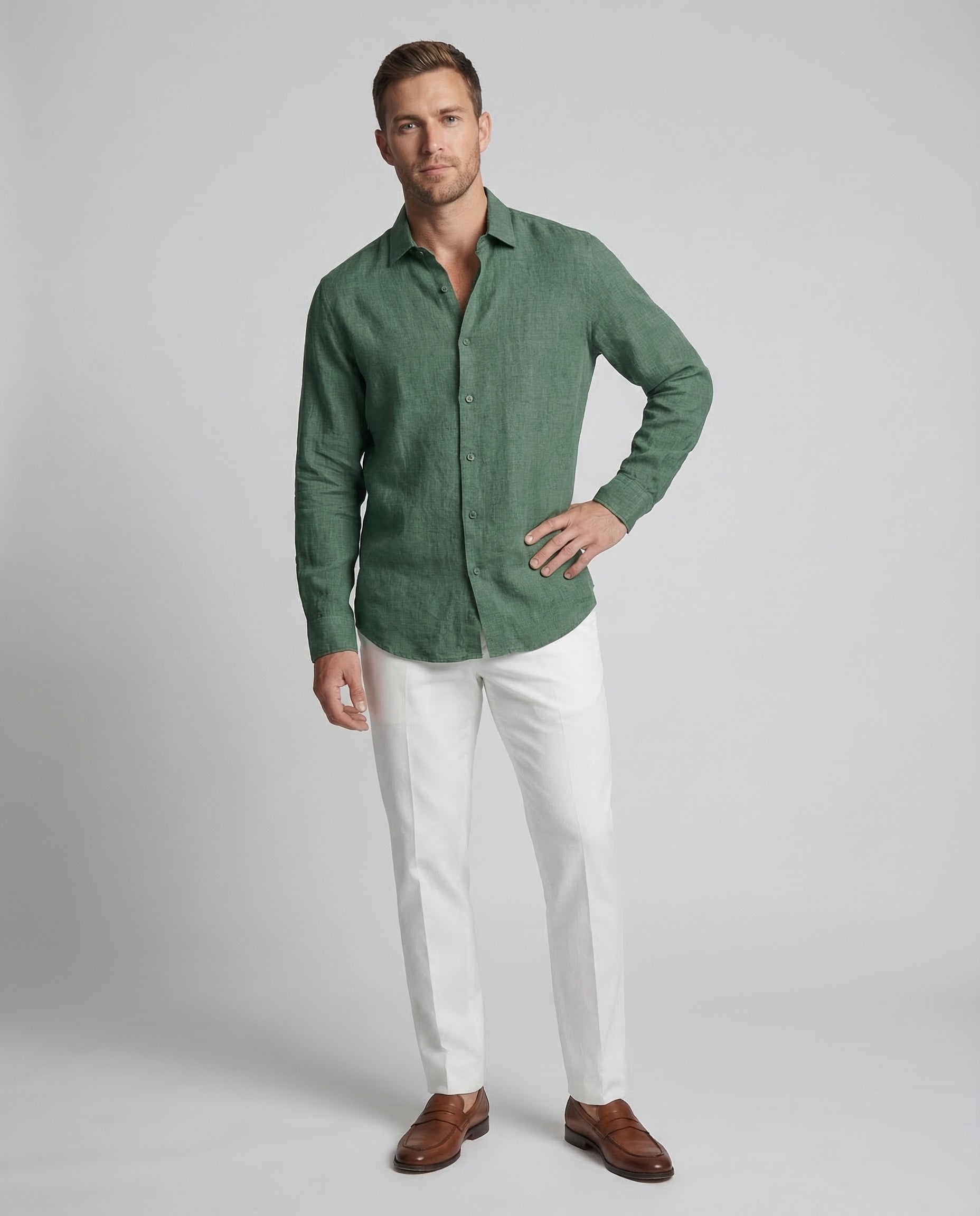 Maqiato | Men's Linen Shirt – Kent Collar