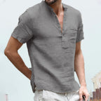 Maqiato | Men's Linen V-Neck Shirt