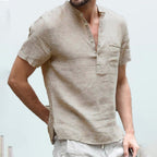 Maqiato | Men's Linen V-Neck Shirt