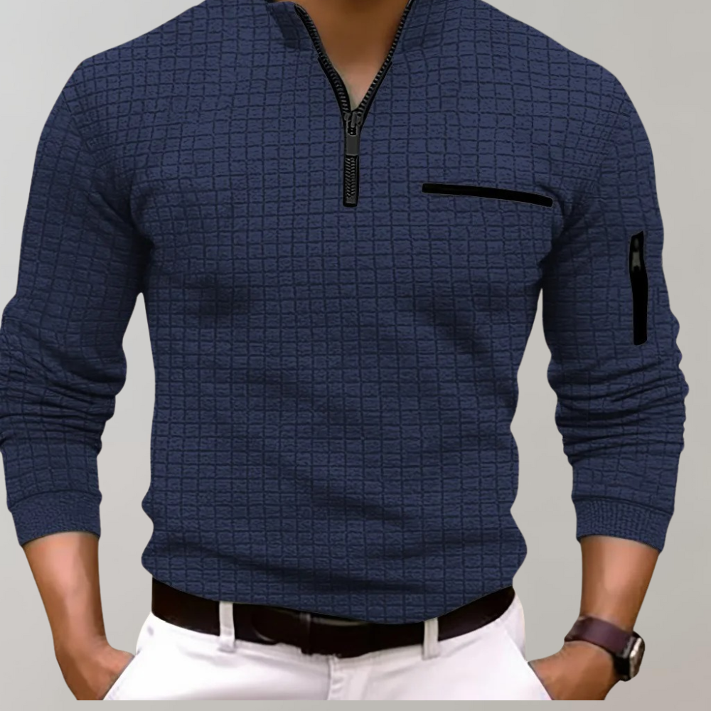Maqiato | Men's Long Sleeve Cotton Polo