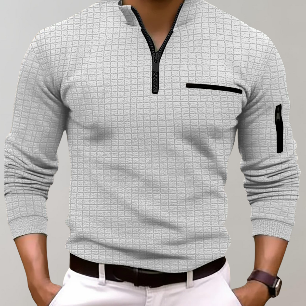 Maqiato | Men's Long Sleeve Cotton Polo