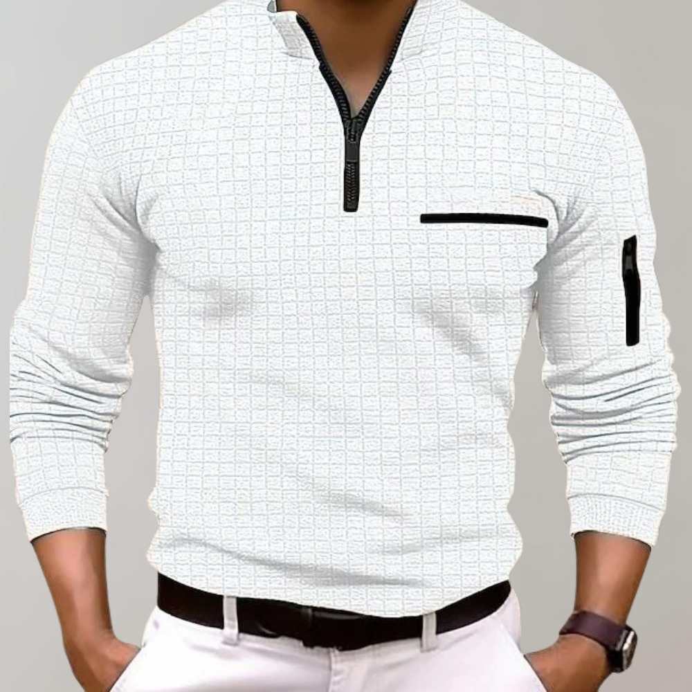 Maqiato | Men's Long Sleeve Cotton Polo