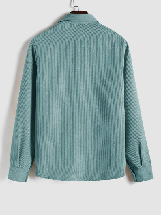 Maqiato | Men's Long Sleeve Half-Button Shirt