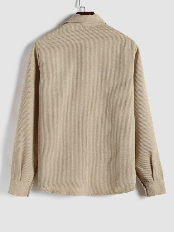 Maqiato | Men's Long Sleeve Half-Button Shirt